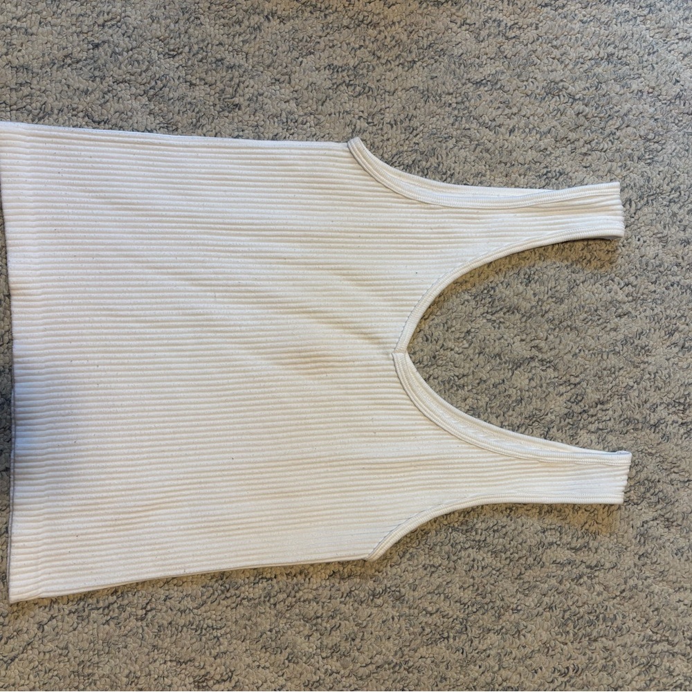 White Soft Ribbed Tank Top - Picture 2 of 3